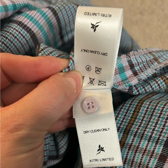 NEW Kitri | Sydney Check Frill Dress Plaid Ruffle‎ Women's Blue Grey Sz US 6 - Picture 7 of 11